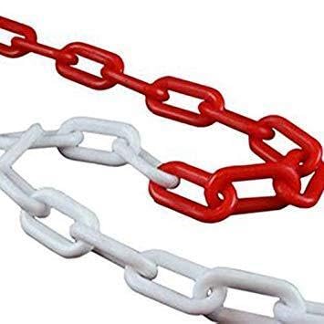50 Meter Kunststoffkette/Absperrkette rot/weiß - 6 mm von Generisch