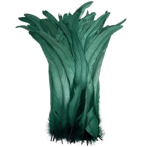 50 Stück/Lot Hahnfedern für DIY Handwerk Kostüm und Halloween Karneval Zubehör DIY Bastelbedarf Dunkel EN8 40-45 cm von Generisch
