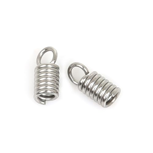 50 Stück 2 mm, 3 mm, 4 mm Seile, Kordel, Endkappen, Schnalle, Armbandverbinder, Verschlusshaken aus Edelstahl (passend für 2 mm Kordel-01) von Generisch