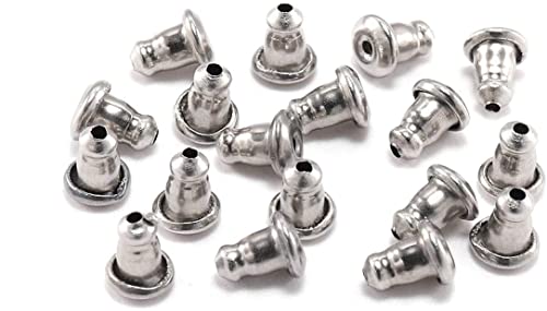50 Stück 4,8 x 5,8 mm Edelstahl-Ohrstecker-Verschlüsse für Schmuckherstellung, Zubehör von Generisch