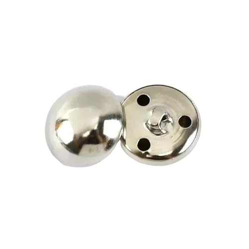 50 Stück Antik-Silber-Kupfer-Metallknöpfe Pilzform Nähzubehör 15–25 mm Jackenhemd-Mantel-Dekorationsverschlüsse(Silver,18mm) von Generisch