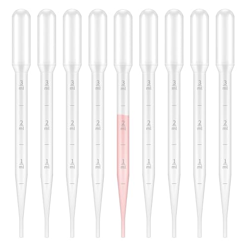 50 Stück Einweg-Pipetten aus Kunststoff, abgestuft, 3 ml, Transferpipette für Parfüm, ätherisches Öl, Acrylfarbe, Labor und Make-up. 50 Stück Einweg-Pipetten aus Kunststoff, abgestuft, 3 ml, Transferpipette für Parfüm, ätherisches Öl, Acrylfarbe, Labor und Make-up. von Generisch