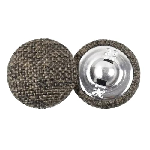 50 Stück Leinenstoff bezogene Knöpfe 15–30 mm Nähzubehör für Kleidung Kissen Mantel dekorativen Verschluss(Coffee,30mm) von Generisch