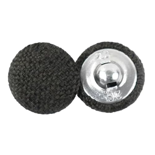 50 Stück Leinenstoff bezogene Knöpfe 15–30 mm Nähzubehör für Kleidung Kissen Mantel dekorativen Verschluss(Dark Coffee,15mm) von Generisch