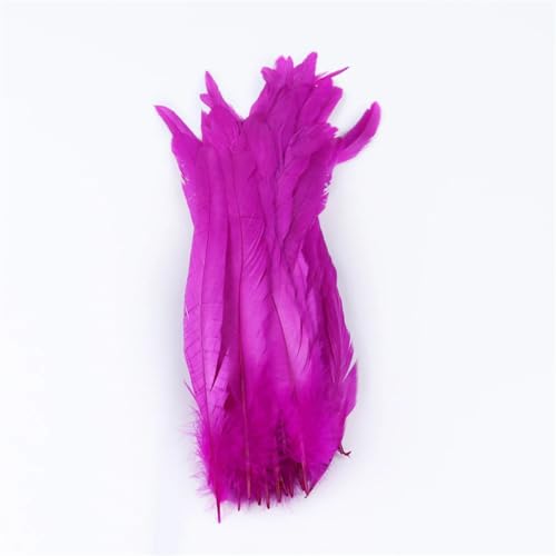 50 Stück flauschige Hühner-Hahnfedern, bunt, zum Basteln, Basteln, Karneval, Hochzeit, Dekoration, 25–30 cm, Rosenrot, 50 Stück 50 Stück flauschige Hühner-Hahnfedern, bunt, zum Basteln, Basteln, Karneval, Hochzeit, Dekoration, 25–30 cm, Rosenrot, 50 Stück von Generisch