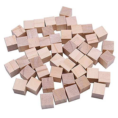 50 Stück quadratische Holzwürfel, unlackierte quadratische Würfel, Holzblöcke für Mathematik, Handwerk, DIY-Projekte, Geschenk (1,5 x 1,5 x 1,5 cm) von Generisch