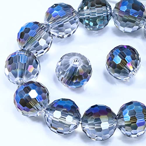 50 Stück runde blaue farbige Kristallperlen, facettiertes Glas für Schmuckherstellung, Handwerk, Armband, Windspiele, Sonnenfänger, Rondelle, Abstandshalter, lose Edelsteine, 10 mm 50 Stück runde blaue farbige Kristallperlen, facettiertes Glas für Schmuckherstellung, Handwerk, Armband, Windspiele, Sonnenfänger, Rondelle, Abstandshalter, lose Edelsteine, 10 mm von Generisch