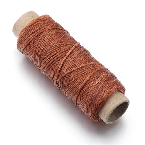 50 Yards/Lot 1mm Polyester Nähen Leder Bunte Flache Gewachste Gewinde Schnüre for Ornament Herstellung DIY Nähen Handwerk Kleidung Accesso(Brown) von Generisch