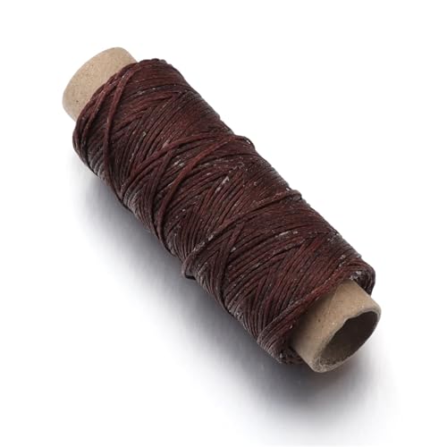 50 Yards/Lot 1mm Polyester Nähen Leder Bunte Flache Gewachste Gewinde Schnüre for Ornament Herstellung DIY Nähen Handwerk Kleidung Accesso(Deep Brown) von Generisch