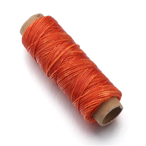 50 Yards/Lot 1mm Polyester Nähen Leder Bunte Flache Gewachste Gewinde Schnüre for Ornament Herstellung DIY Nähen Handwerk Kleidung Accesso(Red) von Generisch
