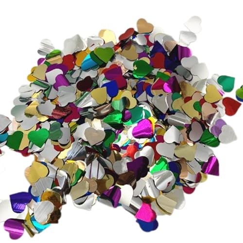50 g mehrfarbiges, metallisch glänzendes rundes Konfetti-Tischkonfetti für Party, Hochzeit, Dekoration (Φ1,5 cm) von Generisch