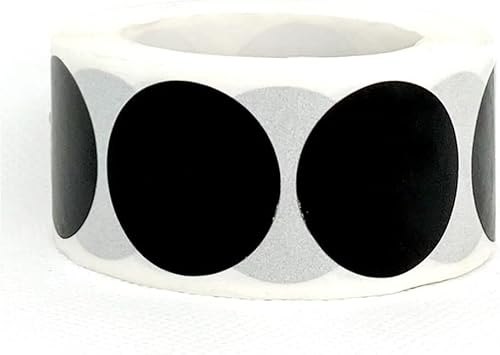 500 Stück 2,5 cm Farbcodierungsetiketten Preisaufkleber Garage Verkauf Aufkleber Blanko Hofverkauf Runde selbstklebende Aufkleber beschreibbare Papieretiketten (schwarz) Haltbarkeit von Generisch