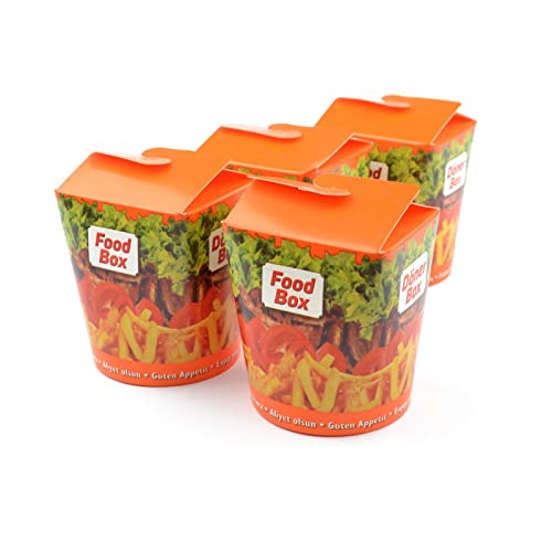 500 Stück Dönerboxen Guten Appetit (16 OZ), 500 ml Beschriftung Guten Appetit Foodbox Asiabox Nudelbox Kebab Faltbox Pappbox Take Away von Generisch