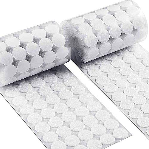 500 Stück Klettpunkte Selbstklebend, 10mm Klettverschluss Selbstklebend, Klett Punkte Klebend, Self Adhesive Klettklebepunkte, Stark Klebend Klettband für DIY Papier Kunststoff Kunststoff, Weiß von Generisch