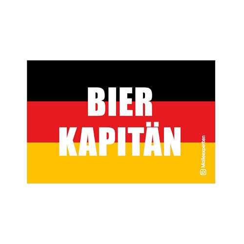 50x Malle Sticker Bierkapitän Deutschlandflagge | Party Aufkleber für JGA, Festival, Karneval, Männerabend | Lustige Ballermann Deko | 1 Motiv | Malleexperten von Generisch