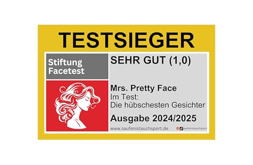 50x Testsieger pretty face/Malle Aufkleber/Party Sticker/Sauf Sticker/Party/Flirten/Bier Sticker/Sauf Sticker/Saufen/Flirt Sticker/Festival Sticker (50) von Generisch