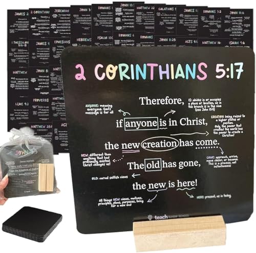 52 Scripture Cards with Stand, Bible Verse Mapping Cards, Bible Scriptures Memory Verse Card, Christian Bible Trivia Memory Card Crafts Set for Women, Kids, and Family, Daily Devotional von Generisch