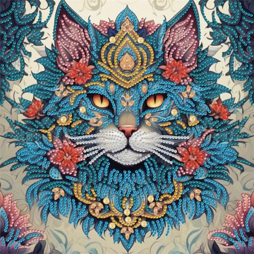 5D-Diamant-Kunst, Diamant-Malerei-Set für Erwachsene, Stickbilder, Kunsthandwerk für Anfänger, Heimdekoration, Geschenk, 30 x 30 cm, Katze 5D-Diamant-Kunst, Diamant-Malerei-Set für Erwachsene, Stickbilder, Kunsthandwerk für Anfänger, Heimdekoration, Geschenk, 30 x 30 cm, Katze von Generisch