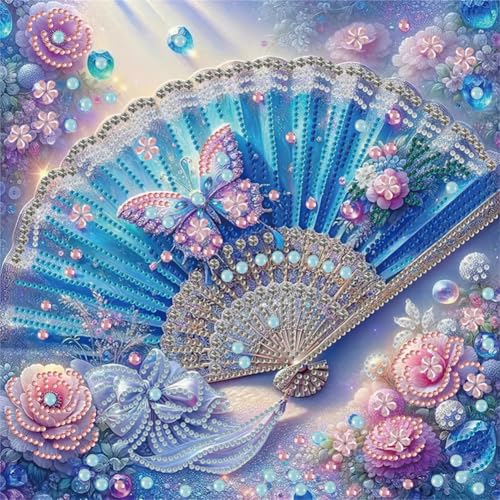 5D-Diamant-Kunst, Diamant-Malerei-Set für Erwachsene, Stickbilder, Kunsthandwerk für Anfänger, Wanddekoration, Geschenk, 30 x 30 cm, Fächer 5D-Diamant-Kunst, Diamant-Malerei-Set für Erwachsene, Stickbilder, Kunsthandwerk für Anfänger, Wanddekoration, Geschenk, 30 x 30 cm, Fächer von Generisch