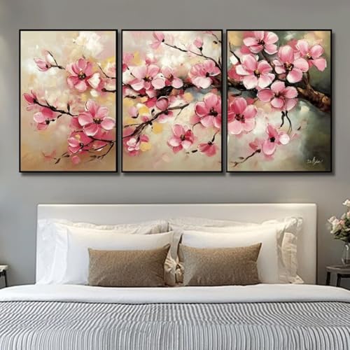 5D Diamant Painting Set,3 Stück Diamond Painting Bilder,DIY Diamant Malerei Kinder Erwachsene Diamond Painting nach Zahlen Diamond Art Kits für Home Wall Décor Rosa Pfirsichblüte Round 120x60cm Y4122 5D Diamant Painting Set,3 Stück Diamond Painting Bilder,DIY Diamant Malerei Kinder Erwachsene Diamond Painting nach Zahlen Diamond Art Kits für Home Wall Décor Rosa Pfirsichblüte Round 120x60cm Y4122 von Generisch