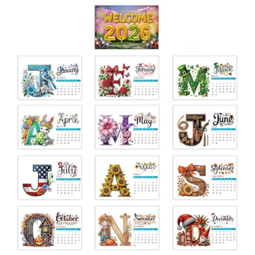 5D Diamond Art Painting Schreibtischkalender 2026 DIY Stehender Flip Desk Diamond Art Kalender von Jan 2026 - Dez, 12 Monatskalender für Home Office 5D Diamond Art Painting Schreibtischkalender 2026 DIY Stehender Flip Desk Diamond Art Kalender von Jan 2026 - Dez, 12 Monatskalender für Home Office von Generisch