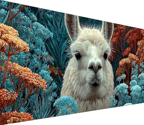 5D Diamond Painting Erwachsene Alpaka Diamond Painting Anlage DIY 5D Voller (Eckige) Diamant Art Anfänger Basteln Set, Stickerei Kreuzstich Malerei für Wand Deko, Geschsenk für Mädchen 60x120cm D-HH56 von Generisch