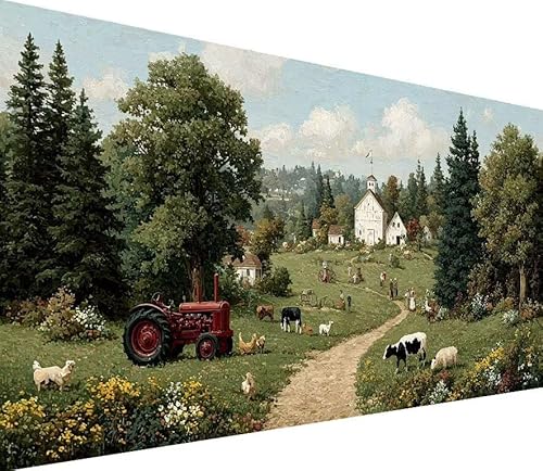 5D Diamond Painting Erwachsene Bauernhaus Diamond Painting Tier DIY 5D Voller (Eckige) Diamant Art Anfänger Basteln Sets, Stickerei Kreuzstichi für Wand Deko, Geschsenk für Mädchen 50x100cm C-FQ11 von Generisch