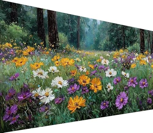 5D Diamond Painting Erwachsene Blume Diamond Painting Anlage DIY 5D Voller (Eckige) Diamant Art Anfänger Basteln Set, Stickerei Kreuzstich Malerei für Wand Deko, Geschsenk für Mädchen 60x120cm 8-9924 von Generisch