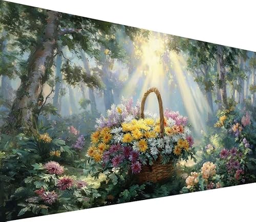 5D Diamond Painting Erwachsene Blume Diamond Painting Anlage DIY 5D Voller (Eckige) Diamant Art Anfänger Basteln Set, Stickerei Kreuzstich Malerei für Wand Deko, Geschsenk für Mädchen 70x140cm O-9761 von Generisch