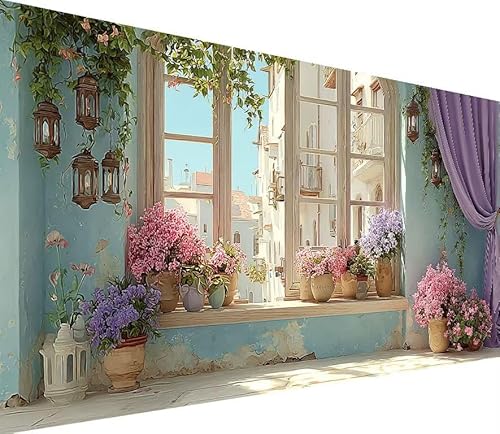 5D Diamond Painting Erwachsene Blume Diamond Painting Anlage DIY 5D Voller (Eckige) Diamant Art Anfänger Basteln Set, Stickerei Kreuzstich Malerei für Wand Deko, Geschsenk für Mädchen 80x160cm 1-S820 von Generisch
