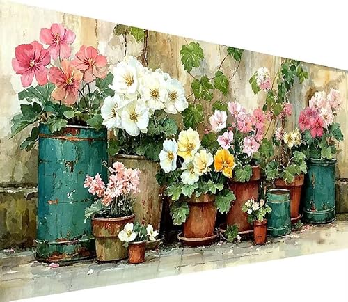 5D Diamond Painting Erwachsene Blume Diamond Painting Anlage DIY 5D Voller (Eckige) Diamant Art Anfänger Basteln Set, Stickerei Kreuzstich Malerei für Wand Deko, Geschsenk für Mädchen 80x160cm 6-A928 von Generisch