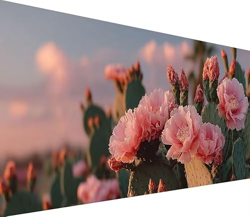 5D Diamond Painting Erwachsene Blume Diamond Painting Kaktus DIY 5D Voller (Eckige) Diamant Art Anfänger Basteln Set, Stickerei Kreuzstich Malerei für Wand Deko, Geschsenk für Mädchen 60x120cm 4-5X48 von Generisch