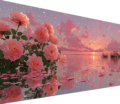 5D Diamond Painting Erwachsene Blume Diamond Painting Sea DIY 5D Voller (Eckige) Diamant Art Anfänger Basteln Set, Stickerei Kreuzstich Malerei für Wand Deko, Geschsenk für Mädchen 50x100cm M-IF17 von Generisch