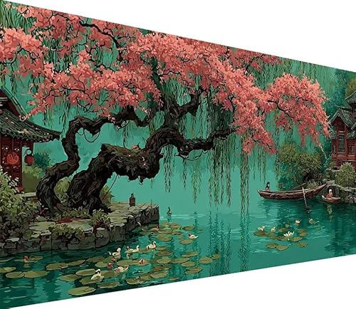 5D Diamond Painting Erwachsene Boot Diamond Painting Baum DIY 5D Voller (Eckige) Diamant Art Anfänger Basteln Set, Stickerei Kreuzstich Malerei für Wand Deko, Geschsenk für Mädchen 40x80cm L-FQ26 von Generisch