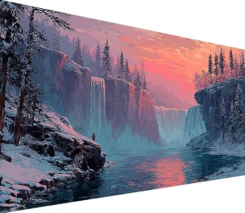 5D Diamond Painting Erwachsene Fallen Diamond Painting Winter DIY 5D Voller (Eckige) Diamant Art Anfänger Basteln Set, Stickerei Kreuzstich Malerei für Wand Deko, Geschsenk für Mädchen 50x100cm U-RI33 von Generisch