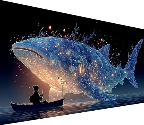 5D Diamond Painting Erwachsene Fisch Diamond Painting Boot DIY 5D Voller (Eckige) Diamant Art Anfänger Basteln Set, Stickerei Kreuzstich Malerei für Wand Deko, Geschsenk für Mädchen 40x80cm 3-0O66 von Generisch