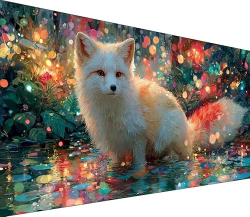 5D Diamond Painting Erwachsene Fuchs Diamond Painting Anlage DIY 5D Voller (Eckige) Diamant Art Anfänger Basteln Set, Stickerei Kreuzstich Malerei für Wand Deko, Geschsenk für Mädchen 70x140cm B-8P95 von Generisch