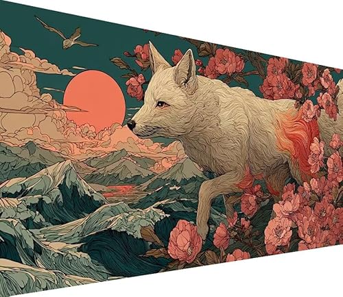 5D Diamond Painting Erwachsene Fuchs Diamond Painting Blume DIY 5D Voller (Eckige) Diamant Art Anfänger Basteln Set, Stickerei Kreuzstich Malerei für Wand Deko, Geschsenk für Mädchen 60x120cm 2-QY64 von Generisch
