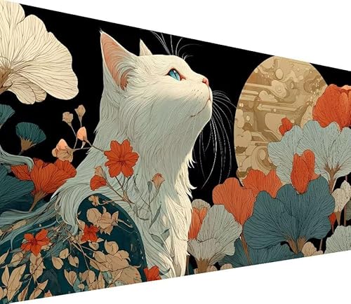 5D Diamond Painting Erwachsene Katze Diamond Painting Anlage DIY 5D Voller (Eckige) Diamant Art Anfänger Basteln Set, Stickerei Kreuzstich Malerei für Wand Deko, Geschsenk für Mädchen 80x160cm 4-QM76 von Generisch