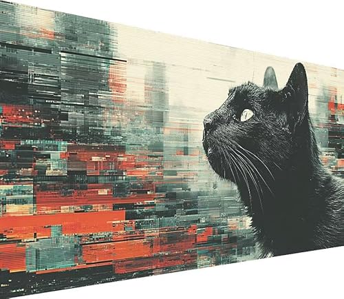 5D Diamond Painting Erwachsene Katze Diamond Painting Tier DIY 5D Voller (Eckige) Diamant Art Anfänger Basteln Set, Stickerei Kreuzstich Malerei für Wand Deko, Geschsenk für Mädchen 50x100cm O-OM95 von Generisch