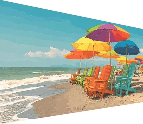 5D Diamond Painting Erwachsene Regenschirm Diamond Painting Strand DIY 5D Voller (Eckige) Diamant Art Anfänger Basteln Sets, Stickerei Kreuzstichi für Wand Deko, Geschsenk für Mädchen 50x100cm 0-KD15 von Generisch