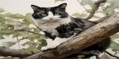 5D Diamond Painting Erwachsene Set Schwarz-Weiße Katze Round Drill Groß Diamanten Malerei Stickerei Set für Kinder Anfänger, Bastelset Geschenk DIY Kreuzstich Bilder für Haus Wanddekor 50x70cm Fv05108 5D Diamond Painting Erwachsene Set Schwarz-Weiße Katze Round Drill Groß Diamanten Malerei Stickerei Set für Kinder Anfänger, Bastelset Geschenk DIY Kreuzstich Bilder für Haus Wanddekor 50x70cm Fv05108 von Generisch