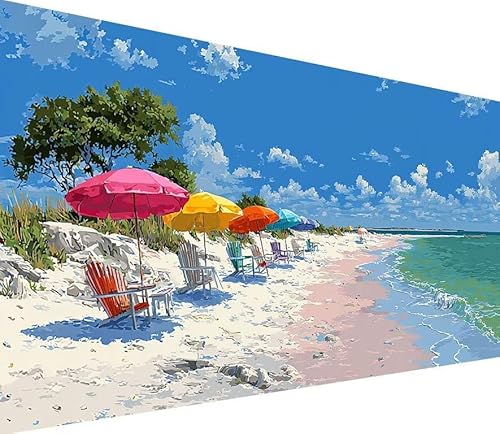 5D Diamond Painting Erwachsene Strand Diamond Painting Sea DIY 5D Voller (Eckige) Diamant Art Anfänger Basteln Set, Stickerei Kreuzstich Malerei für Wand Deko, Geschsenk für Mädchen 30x60cm G-WG97 von Generisch