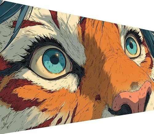 5D Diamond Painting Erwachsene Tiger Diamond Painting Tier DIY 5D Voller (Eckige) Diamant Art Anfänger Basteln Set, Stickerei Kreuzstich Malerei für Wand Deko, Geschsenk für Mädchen 80x160cm 6-9238 von Generisch