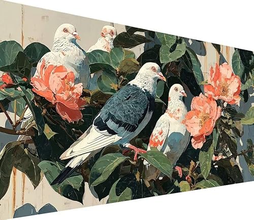 5D Diamond Painting Erwachsene Vogel Diamond Painting Blume DIY 5D Voller (Eckige) Diamant Art Anfänger Basteln Set, Stickerei Kreuzstich Malerei für Wand Deko, Geschsenk für Mädchen 40x80cm W-DR62 von Generisch