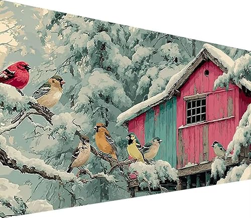 5D Diamond Painting Erwachsene Vogel Diamond Painting Winter DIY 5D Voller (Eckige) Diamant Art Anfänger Basteln Set, Stickerei Kreuzstich Malerei für Wand Deko, Geschsenk für Mädchen 40x80cm 2-A534 von Generisch