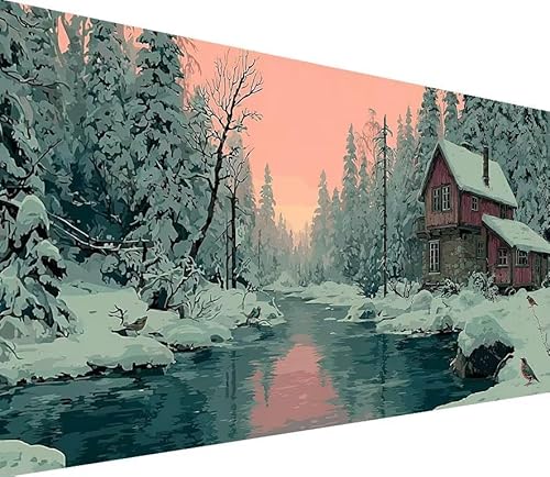 5D Diamond Painting Erwachsene Winter Diamond Painting Haus DIY 5D Voller (Eckige) Diamant Art Anfänger Basteln Set, Stickerei Kreuzstich Malerei für Wand Deko, Geschsenk für Mädchen 80x160cm 7-XF32 von Generisch