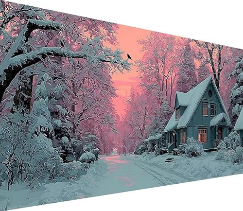 5D Diamond Painting Erwachsene Winter Diamond Painting Schnee DIY 5D Voller (Eckige) Diamant Art Anfänger Basteln Set, Stickerei Kreuzstich Malerei für Wand Deko, Geschsenk für Mädchen 80x160cm 2-8526 von Generisch