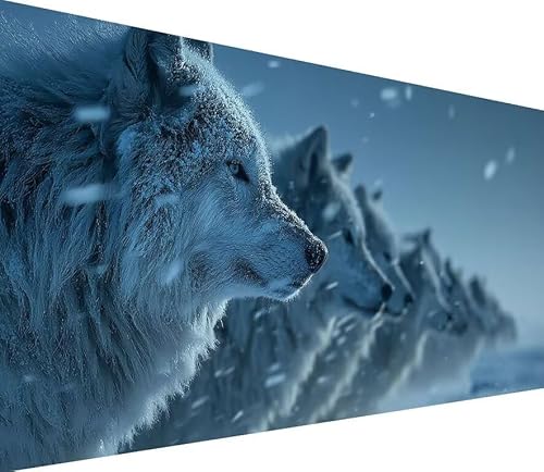 5D Diamond Painting Erwachsene Wolf Diamond Painting Tier DIY 5D Voller (Eckige) Diamant Art Anfänger Basteln Set, Stickerei Kreuzstich Malerei für Wand Deko, Geschsenk für Mädchen 80x160cm M-JX94 von Generisch