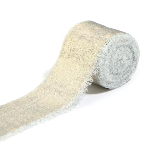 5M Roll Frayed Edge Satin Band Handgefertigtes Chiffon Band für Hochzeitsstrauß Verpackung Geschenkverpackung Dekoration Home Handwerk Zubehör(Light green) von Generisch